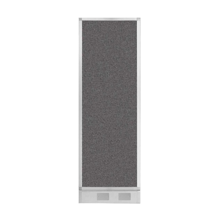 Versare Hush Panel Configurable Cubicle Partition 2' x 6' Charcoal Gray Fabric w/ Cable Channel 1856207